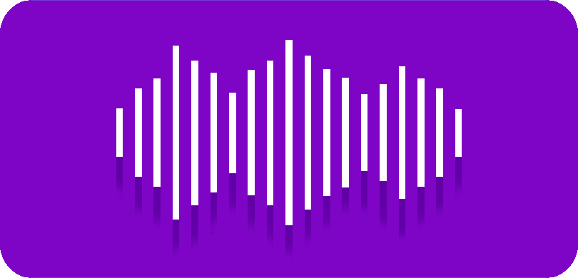 White radio waves on purple background