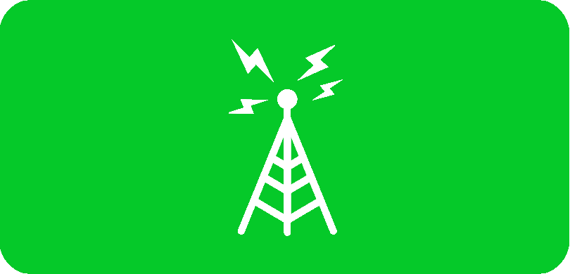 White antenna on green background