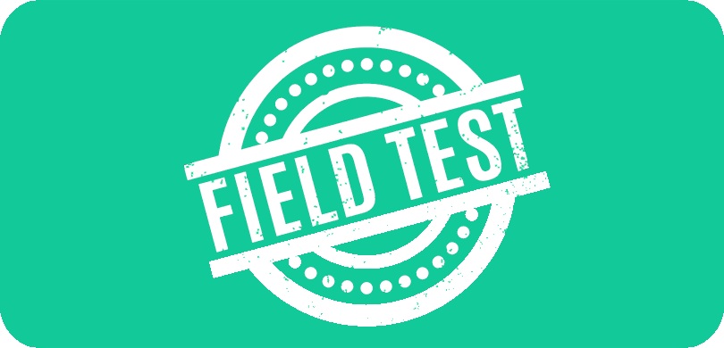 Field Test on green background