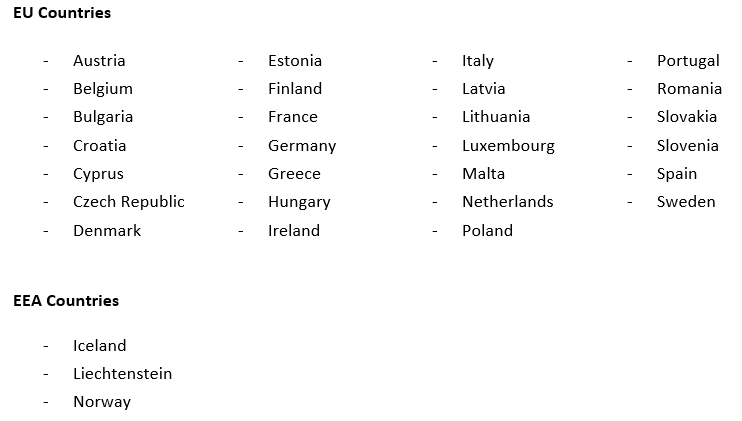 List of EU and EEA countries