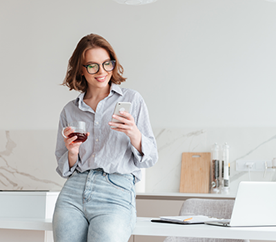 A woman using a mobile phone