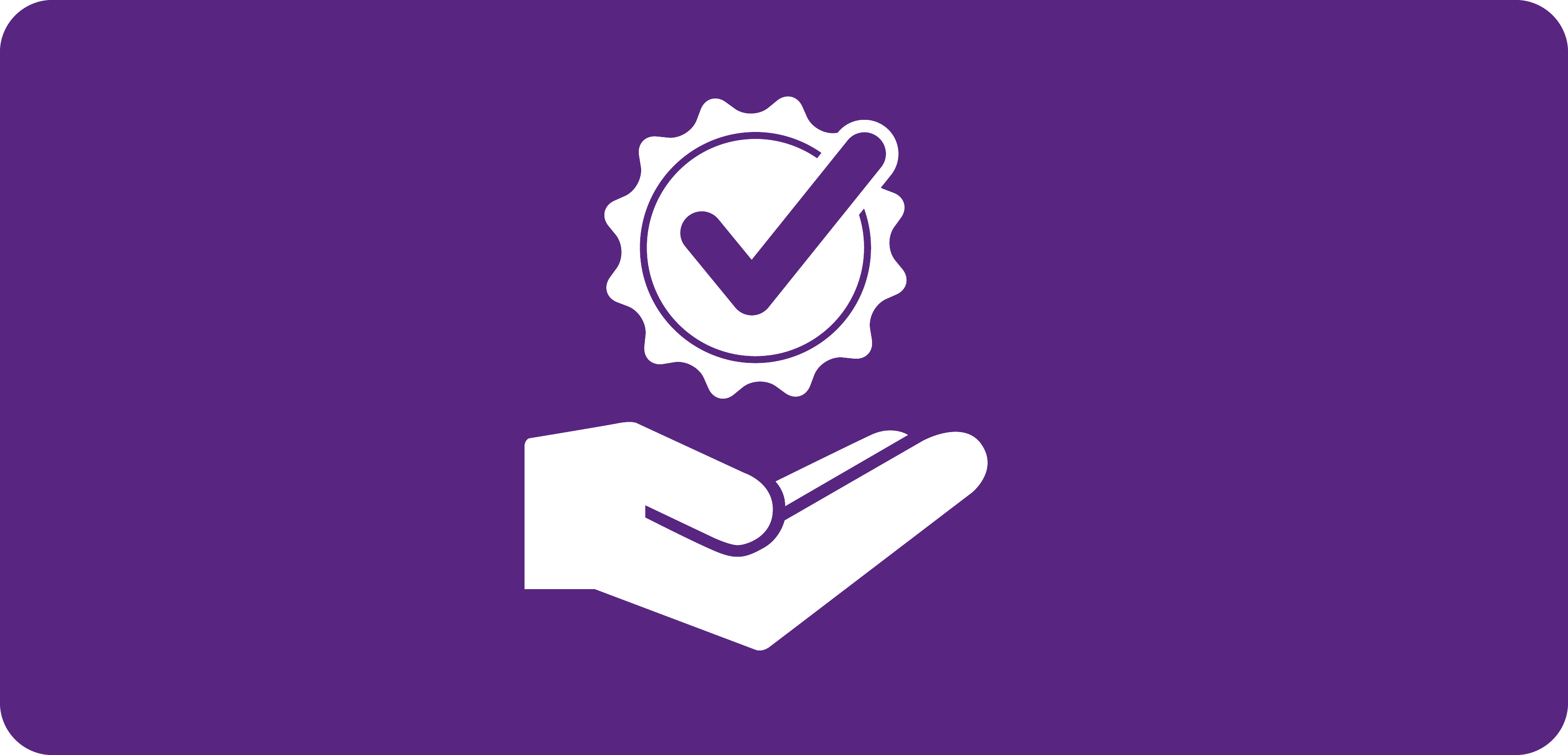 White award icon on purple background